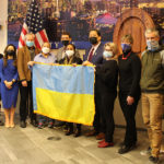 Mayor Harrell with Honorary Consul of Ukraine Valeriy Goloborodko and leaders in our local Ukrainian community