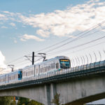 Sound Transit train on tracks