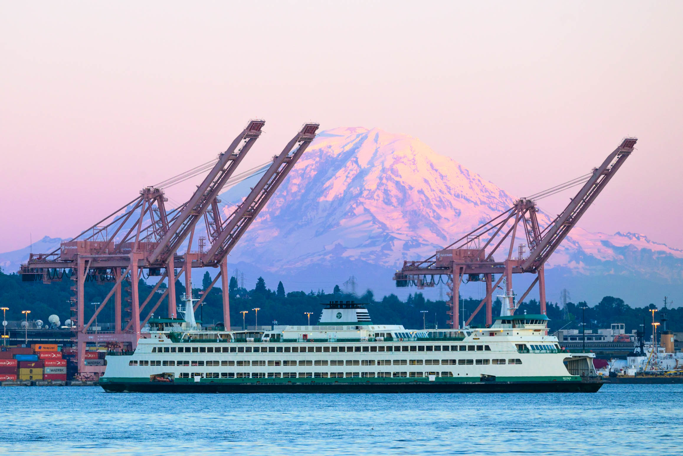 Ferry and Mount Rainier