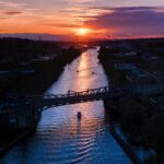 Lake Washington ship canal at sunset