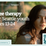 Picture of a young girl reads "Free therapy for Seattle youth ages 13-24"