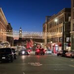 Overhead lights along South King Street