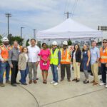 Mayor Harrell standing with local transportation leaders and advocates