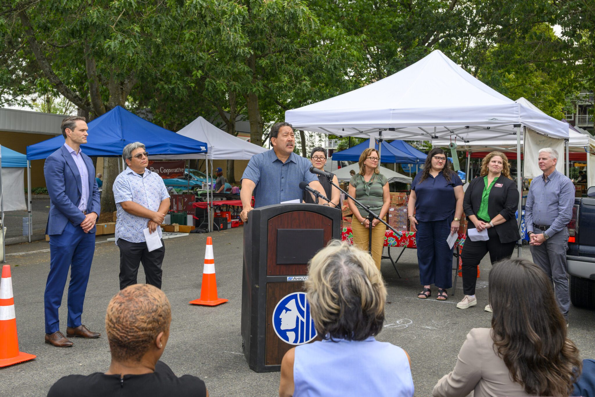 Mayor Harrell and City partners at Farmers Market