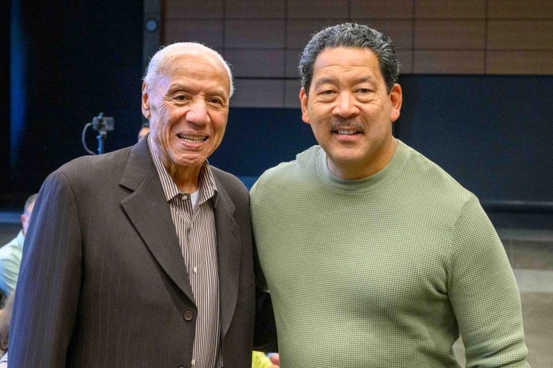 Lenny Wilkens and Mayor Harrell