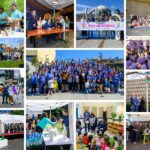 A collage of photos with Mayor Harrell around Seattle with community leaders